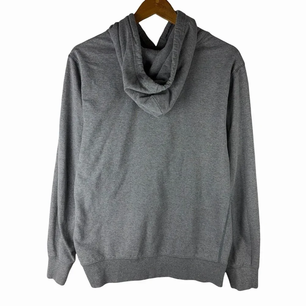 The North Face Gray Pullover Hoodie with White Drawstrings
